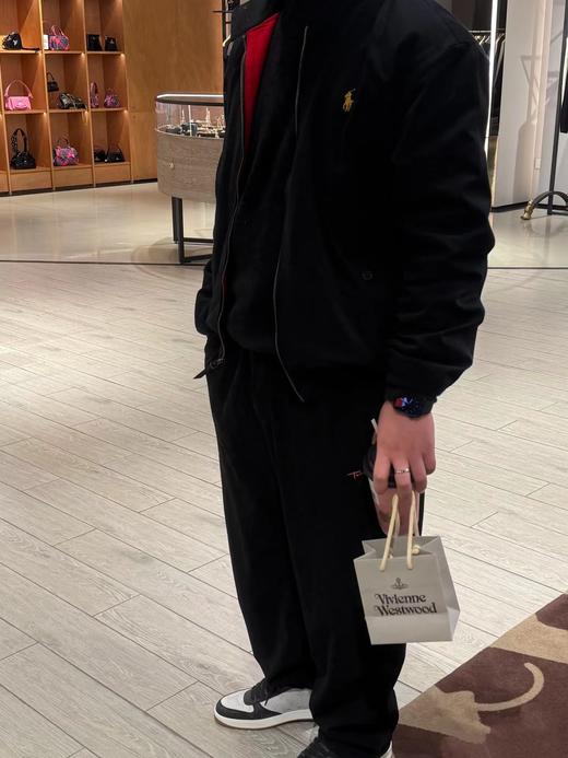 F0304113纯色刺绣Logo拉链哈林顿夹克男款黑色老钱风老干部外套 商品图8