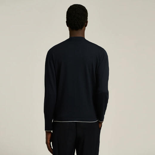 KITON 男士超细初剪羊毛圆领长袖针织衫 蓝色 UMM069903003 商品图2