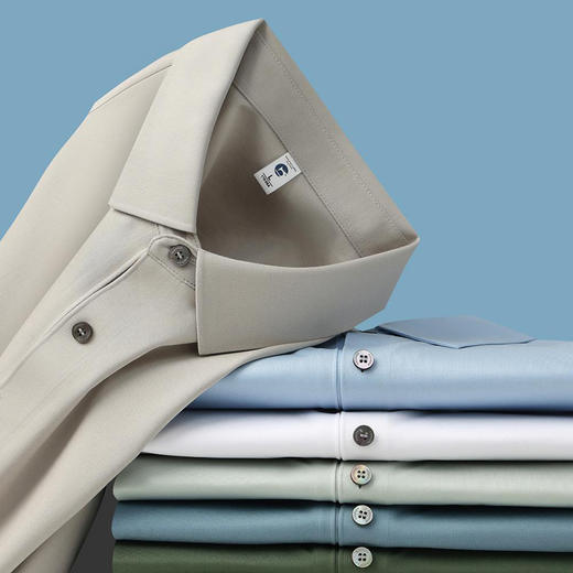 195g 100支丝光长绒棉纯色二级贴胶布领短袖polo衫  ZT-S1201# 商品图0