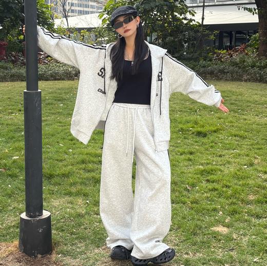 NC连帽卫衣外套配裤子上下两件套51220（灰）春季161011810321 商品图0