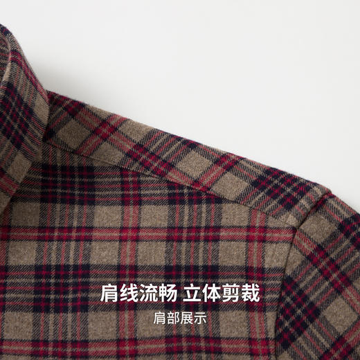 【含棉&含羊毛】圣得西男士格纹长袖衬衫2026新款春季通勤风上衣 商品图8