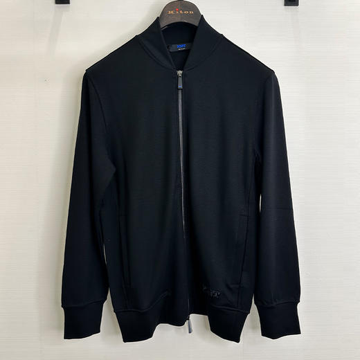 KITON 男士字母徽贴片长袖外套 黑色 UMM069004009 商品图0