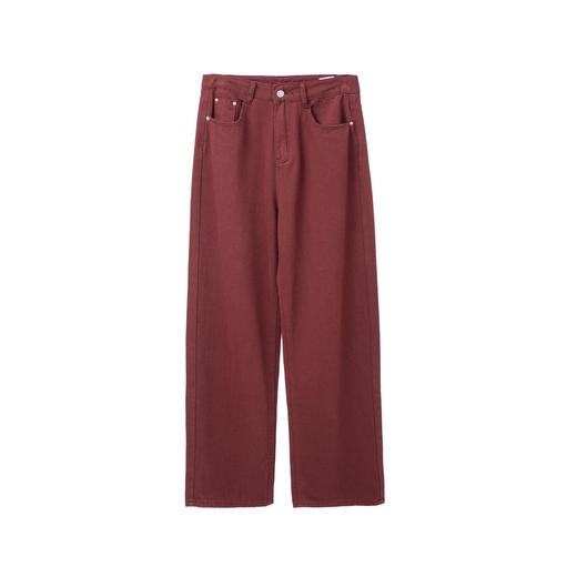 安可拉红直筒牛仔裤 商品图1