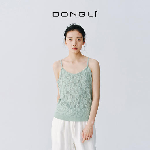 东黎 • 万物复苏 珍珠吊兰 山羊绒女士春夏挑孔时尚背心 6041 商品图2