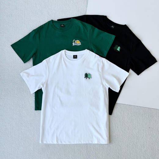 原单正品可隆户外露营jeon hwangil插画刺绣贴布短袖T恤，
黑色绿色smlxl 白色sxl 商品图0