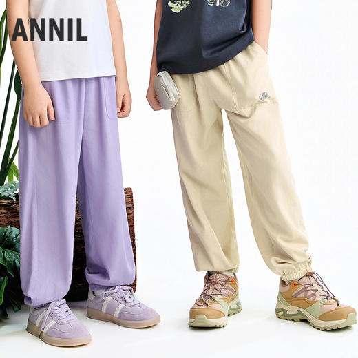 【实体店同款】男女童全腰梭织单裤夏季新款安奈儿童装AM626053 商品图1