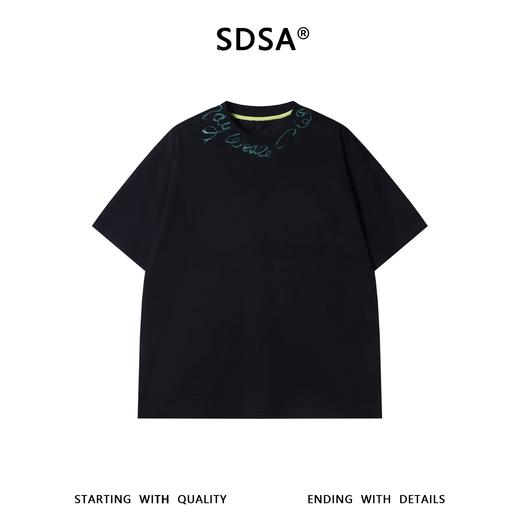 26T58SDSA男装2026新款美式复古t恤重磅棉宽松领口涂鸦设计感短袖 商品图1