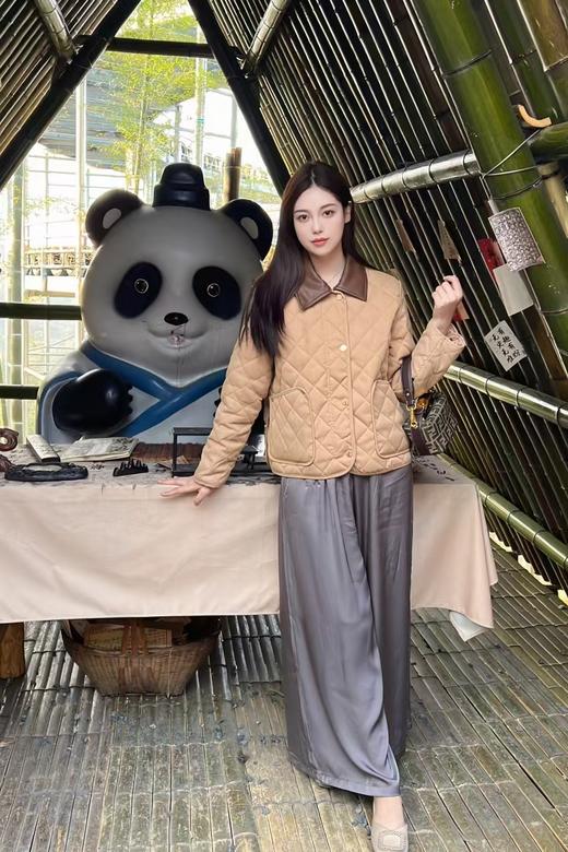 【大牌BBR家同款】颖范 拼皮翻领菱格外套 气质百搭 商品图2