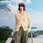 早乙女惠子saotome/STMWT211633/镂空毛织连帽开衫 商品图0