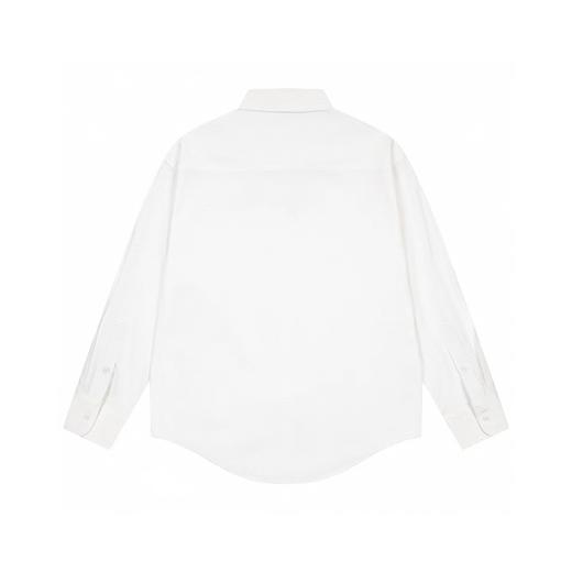 F030422口袋小爱心刺绣单排扣亲肤舒适百搭翻领情侣长袖衬衫 商品图2