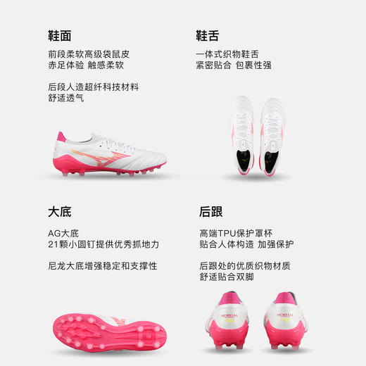 小李子Mizuno美津浓莫雷拉Morelia Neo4高端AG短钉袋鼠皮成人足球鞋男 商品图1