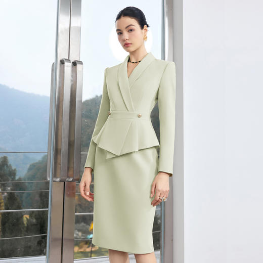 IWY/淡绿色西装裙女春轻熟收腰包臀裙通勤OL新25Q920 商品图4