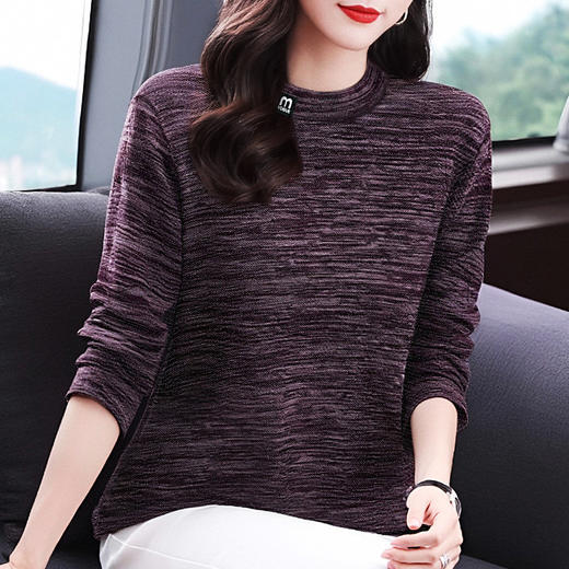 女士大码打底衫女春秋季2026年新款内搭宽松长袖t恤洋气妈妈上衣 商品图1
