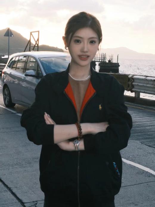 F0304113纯色刺绣Logo拉链哈林顿夹克男款黑色老钱风老干部外套 商品图6