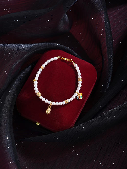 子佩集【平安福乐】银S925珍珠惜王妃手链【QJSL007】镀金平安喜乐2602 商品图6