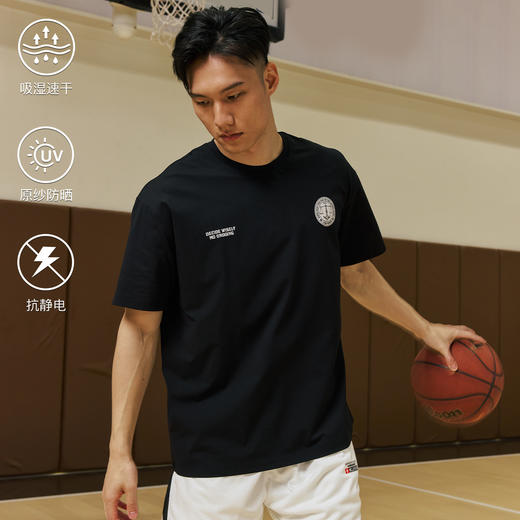 录士LUSHISI平衡主题速干吸湿排汗投篮服t恤跑步健身休闲短袖Tee 商品图1