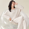 【轻梵 长袖新款莫代尔带胸垫家居服】带胸垫防凸点长袖家居服套装 宽松慵懒亲肤 无感bra 商品缩略图10