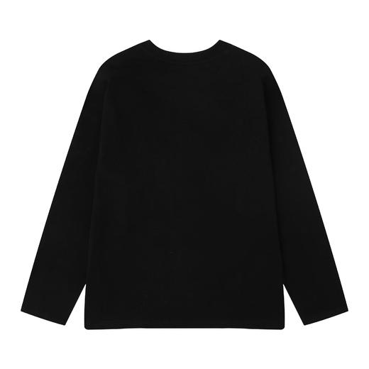 F0304117立体刺绣工艺印花logo情侣圆领纯棉双纱柔软舒适长袖T恤 商品图2