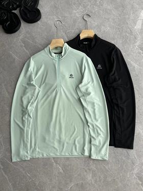 F030485春款半开功能长袖T恤速干透气吸湿排汗轻量打底衫