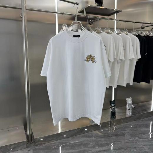 F030417新款前后图案字母绣花工艺男女同款休闲圆领短袖T恤 商品图6