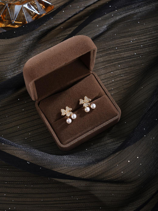 子佩集【幻彩三叶】银S925珍珠惜王妃耳钉【MLEH043】镀金2602 商品图3