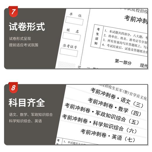 【考军官（警官）】2026版崔爱功《军考考前冲刺卷》高中和大专士兵考军校 商品图4