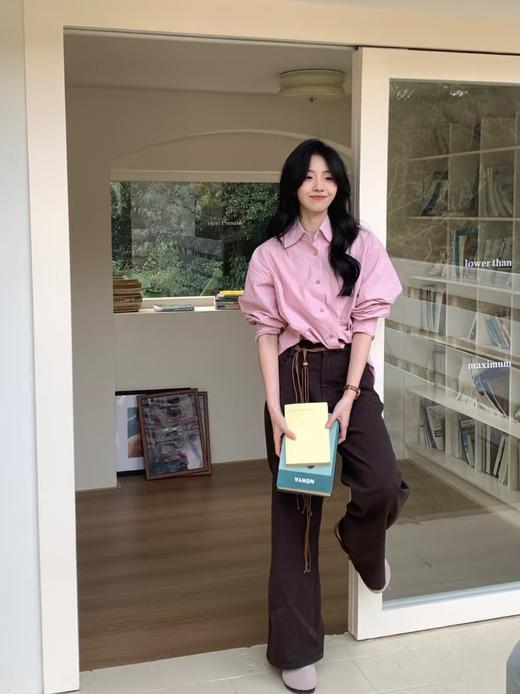  爆款3-7天发货！：isabelle marran高智感烟粉色气质衬衫JS3692897 商品图2