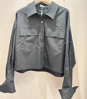 NC袖口飘带设计短款衬衫51331（黑）春季161010990321