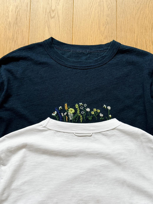 45-R日系简约竹节棉花草刺绣长袖t【包邮+三天无理由退换】 商品图13