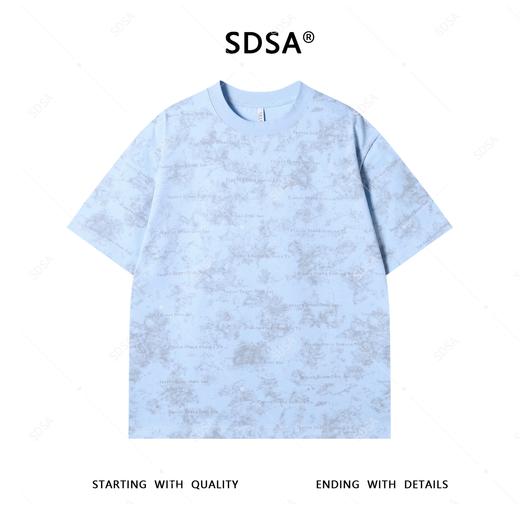 T4493SDSA夏季新款男士痞帅美式扎染满天星字母设计圆领短袖T恤宽松潮 商品图1