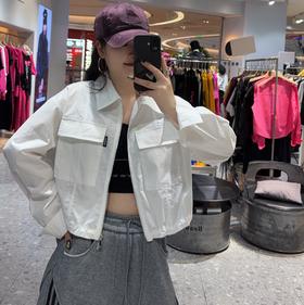 NC简约百搭下摆抽绳短外套51222（白）春季161011900321