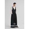 MAISON CECILE三色|亚麻肌理感简约V领休闲随性可调节连体背带裤 商品缩略图2