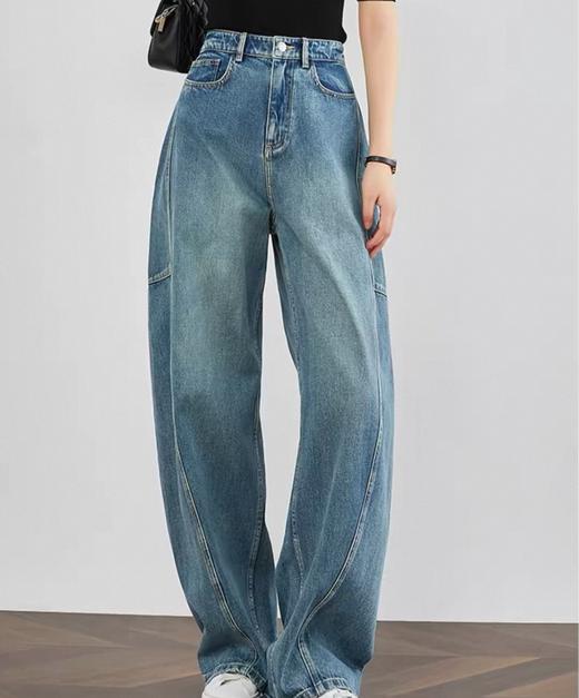 老米优品🎈3-5天!《设计款弯刀牛仔裤》磨白做旧，有弹力，超酷版型，慵懒有范儿~~K260304A 商品图1