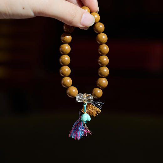 【富桂·桂花合香珠手串】敦煌福泽古法桂花合香珠白水晶手链串珠女中草药材国风文玩手串手饰 商品图2