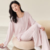 【轻梵 长袖新款莫代尔带胸垫家居服】带胸垫防凸点长袖家居服套装 宽松慵懒亲肤 无感bra 商品缩略图5