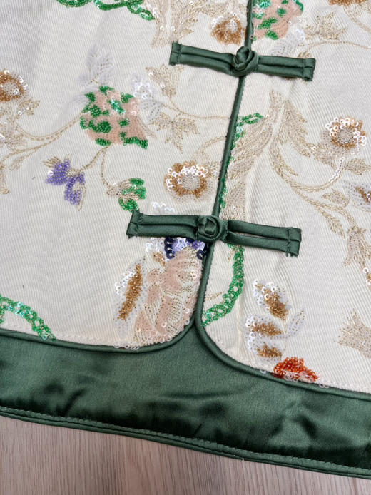 原单重磅重工亮片中式风碰撞马甲背心外套 商品图3