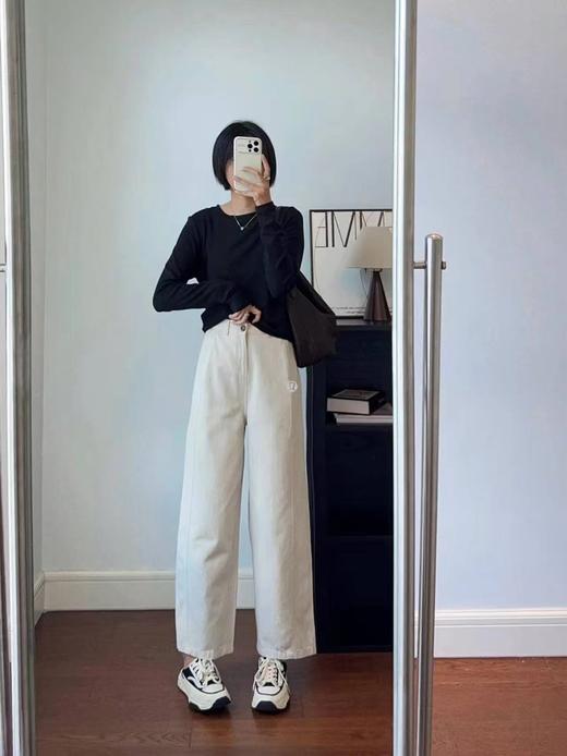 F030445春夏季新款天丝棉挺括垂坠感高腰阔腿设计休闲裤 商品图3