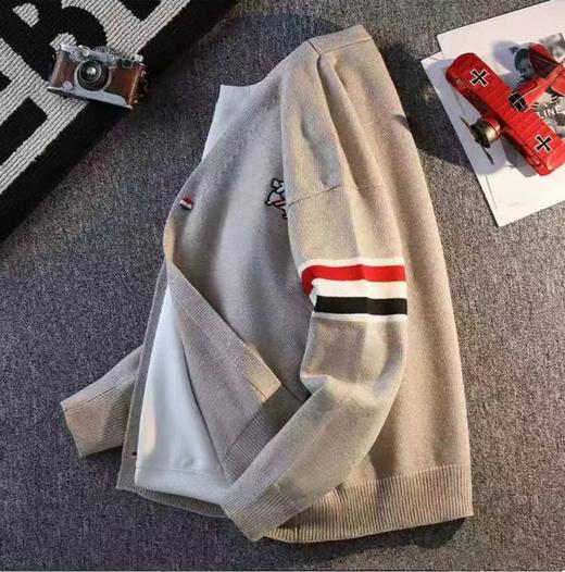 F030403春季撞色小狗狗提花纽扣装饰落肩袖透气舒适针织开衫毛衣 商品图4