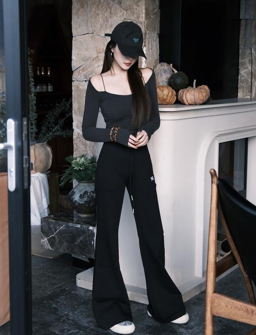 赵露思同款春秋喇叭裤！2026显瘦显高微喇卫裤！毛圈棉微喇运动卫裤！ 商品图1