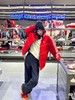 F0304121秋冬复古运动风两面穿哑光软质料保暖棉服黑红撞色外套 商品缩略图5