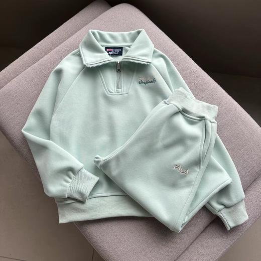 F030436春季半拉链正肩卫衣+直筒裤套装可立领可翻领清爽舒适儿童套装 商品图10