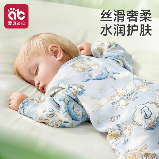 爱贝迪拉婴儿睡袋桑蚕丝春夏季纱布宝宝薄款儿童防踢被四季通用 商品图3