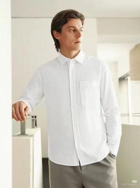 麦檬MEILLEURMOMENT男装翻领亚麻衬衫9H4521391