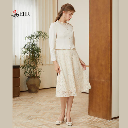 司歌假两件蕾丝长袖连衣裙收腰春秋A921134X 商品图0