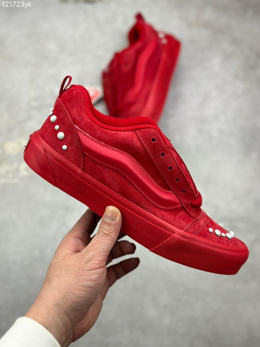 春季特惠💰320 Vans Knu Skool 经典舒适 支撑 低帮 板鞋 男女同款 大红色 商品图3