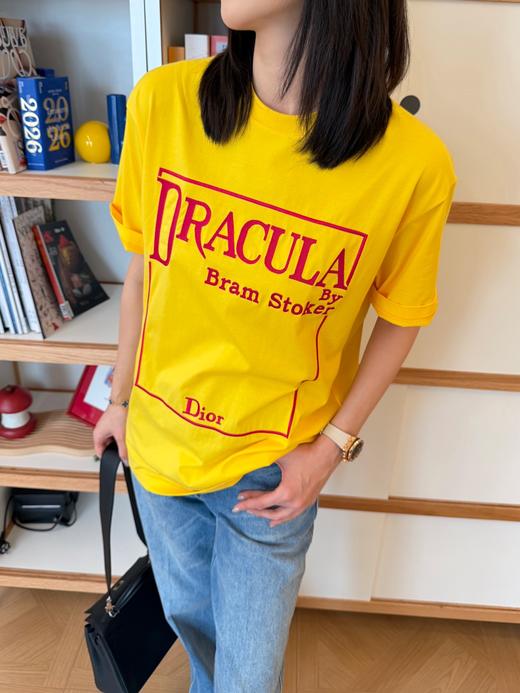 迪奥黄色短袖刺绣T恤 商品图4