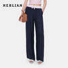 HERLIAN 2026年春夏新品双腰头拼接设计女士直筒垂感休闲长裤 商品缩略图0