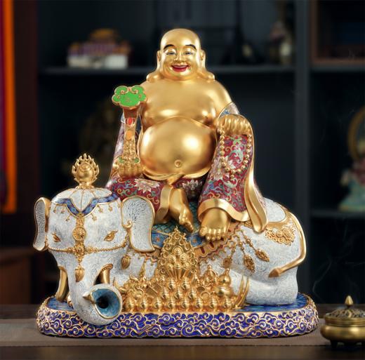 吉象弥勒景泰蓝摆件 商品图0