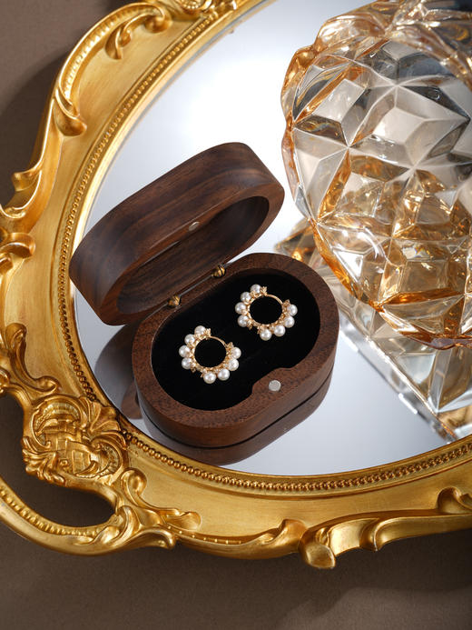 子佩集【华章共鸣‌】银S925珍珠惜王妃耳钉【QJED007】镀金花环2602 商品图4