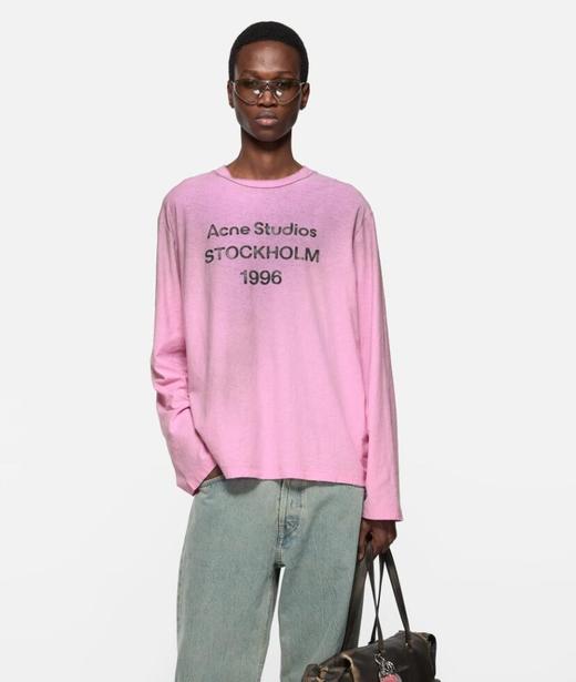 Acn*e 男女同款 圆领1996宽松纯色长袖T恤 商品图0